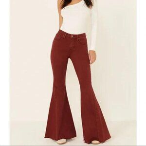 Shyanne Women's Rust High Rise Super Flare Jeans 30 X 34